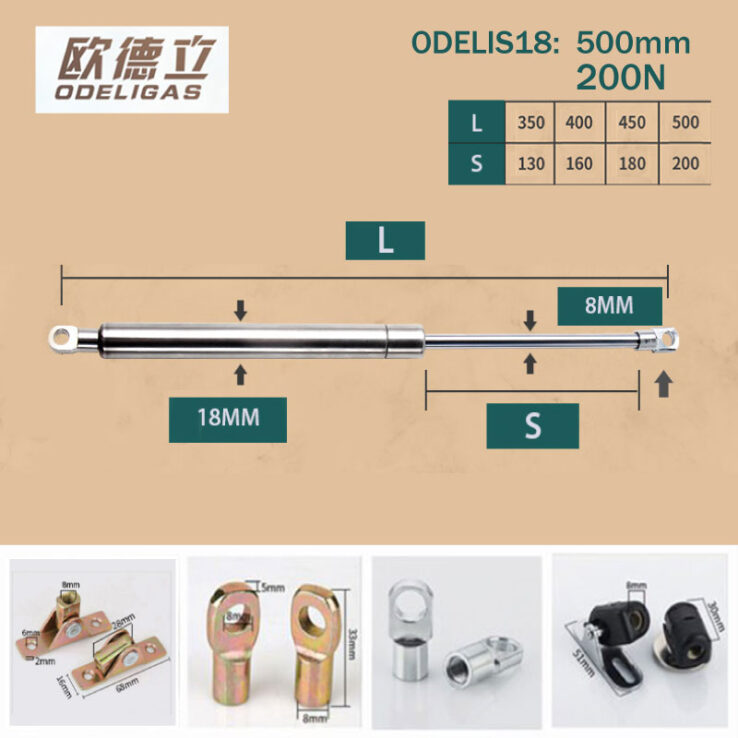 Tay thủy lực giảm chấn inox 304 odelis18-500mm