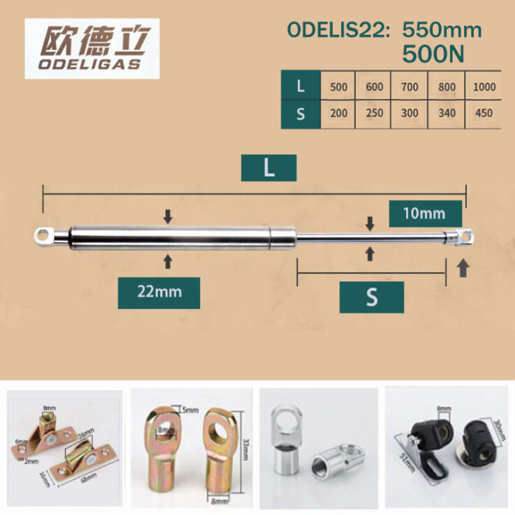 Tay thủy lực giảm chấn inox 304 odelis22-550mm